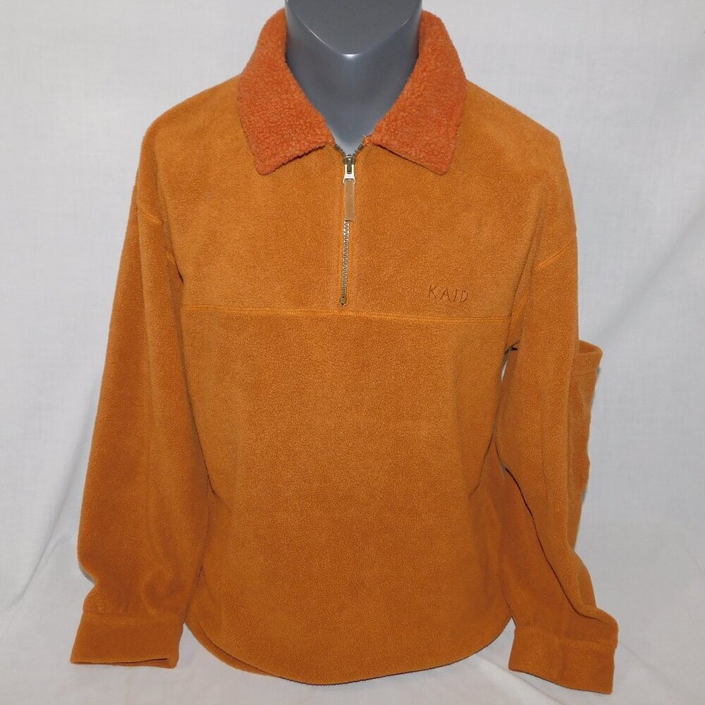VTG Brown 1/4 Zip Fleece Pullover with Sherpa Collar KAID sportwears Mens M